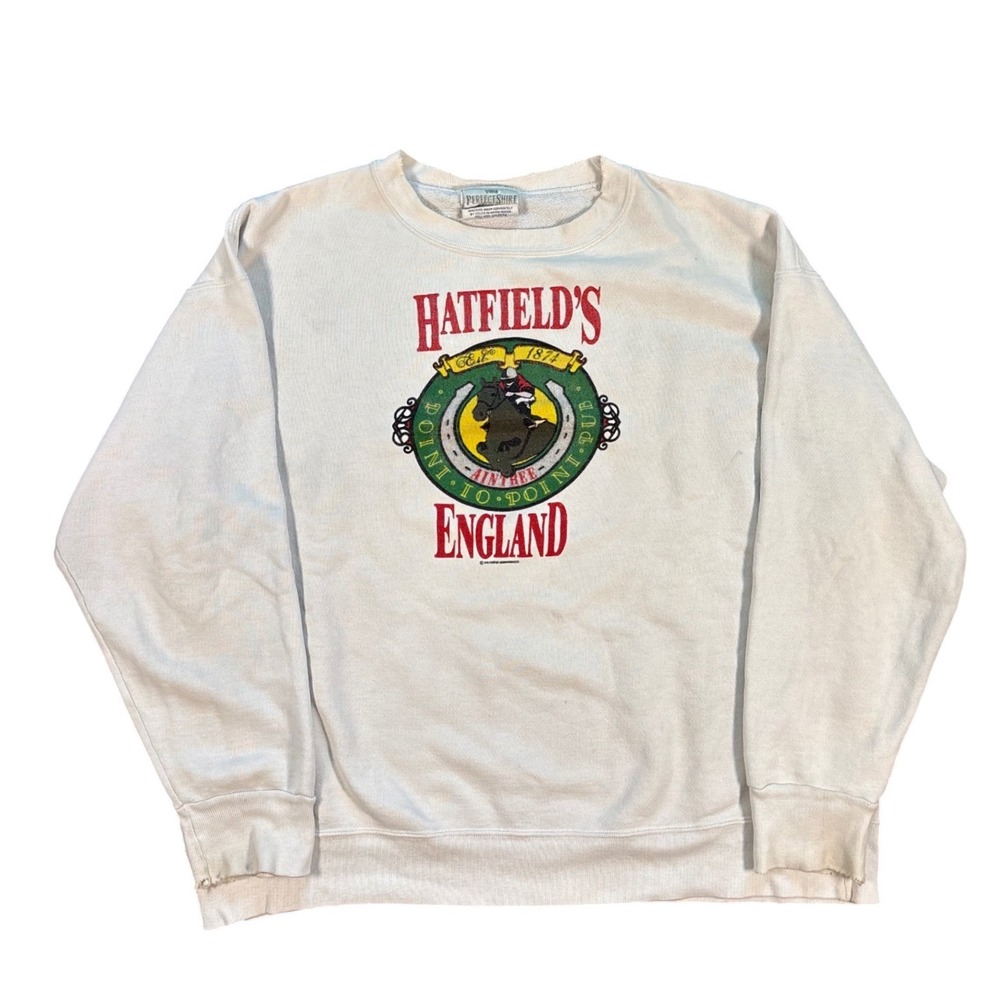 Vintage 90's Hatfield's England Point To Point Horse Crewneck Size XL